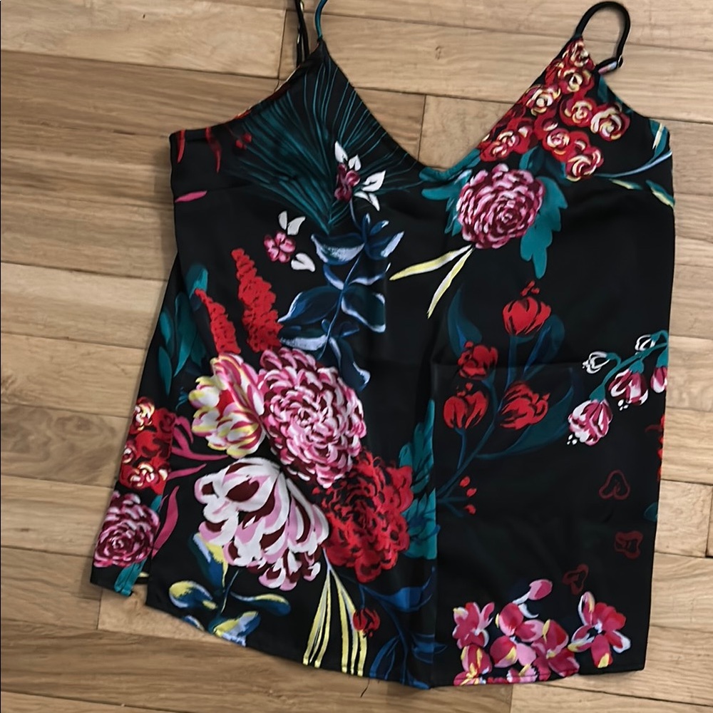 Floral Print Women's Top - Black